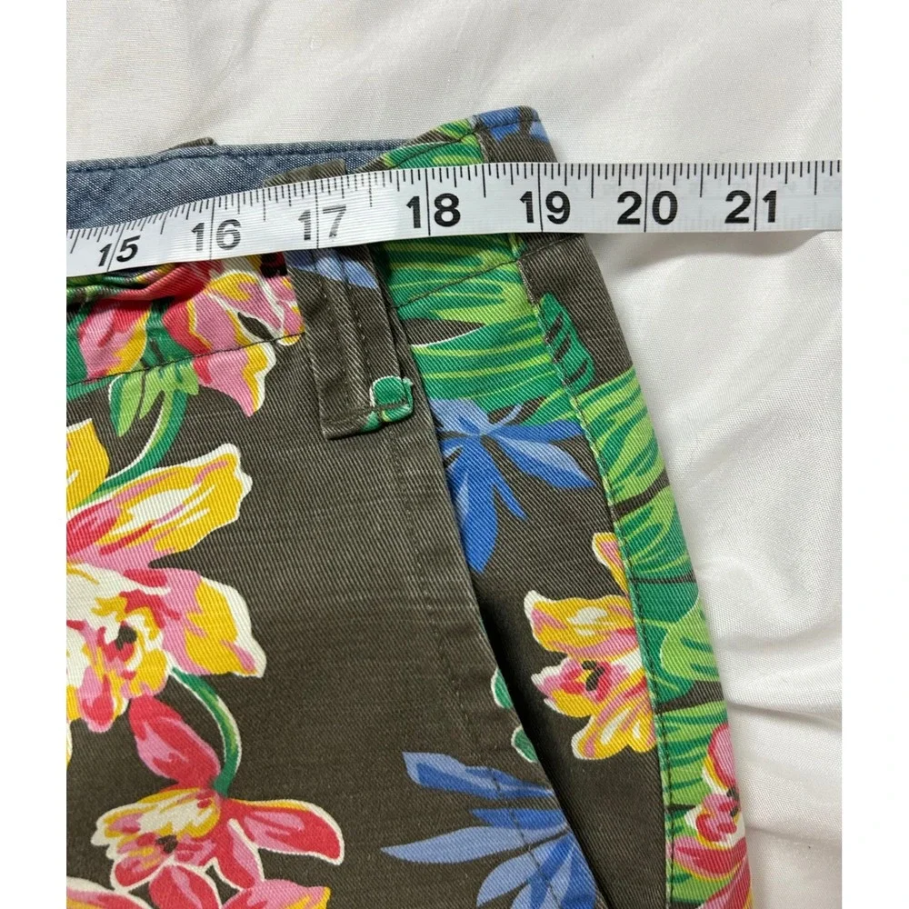 Polo Ralph Lauren Mens 36 Tropical Floral Shorts Straight Fit Green Pink Orchid